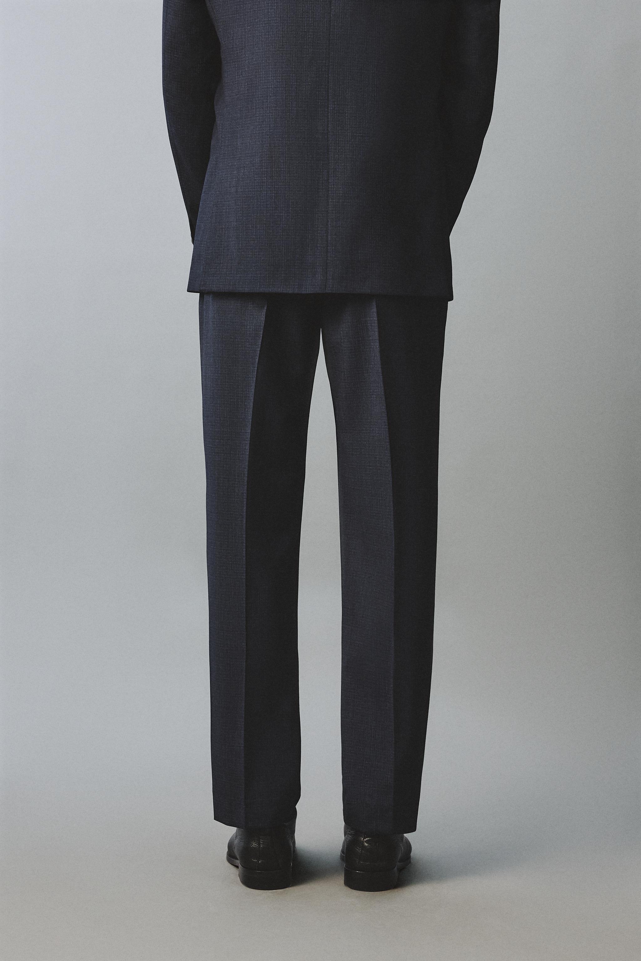 PANTALON REGULAR FIT COSTUME STRUCTURÉ 100% LAINE